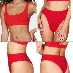 BNWT Bond Eye Swim set - Savannah bottom, The Saint top in Baywatch Red